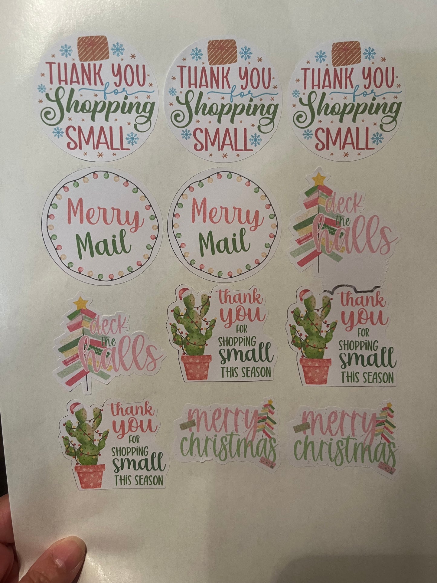 Christmas packaging  retro stickers