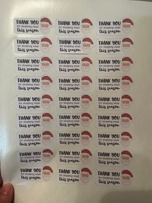 Santa Thank you stickers