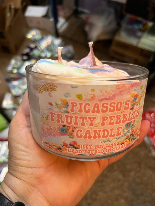 Picasso's fruity pebbles candle