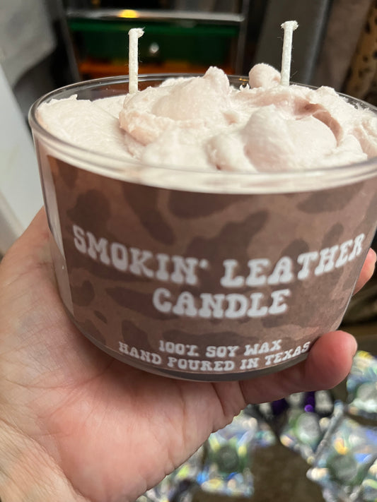 Smokin leather candle
